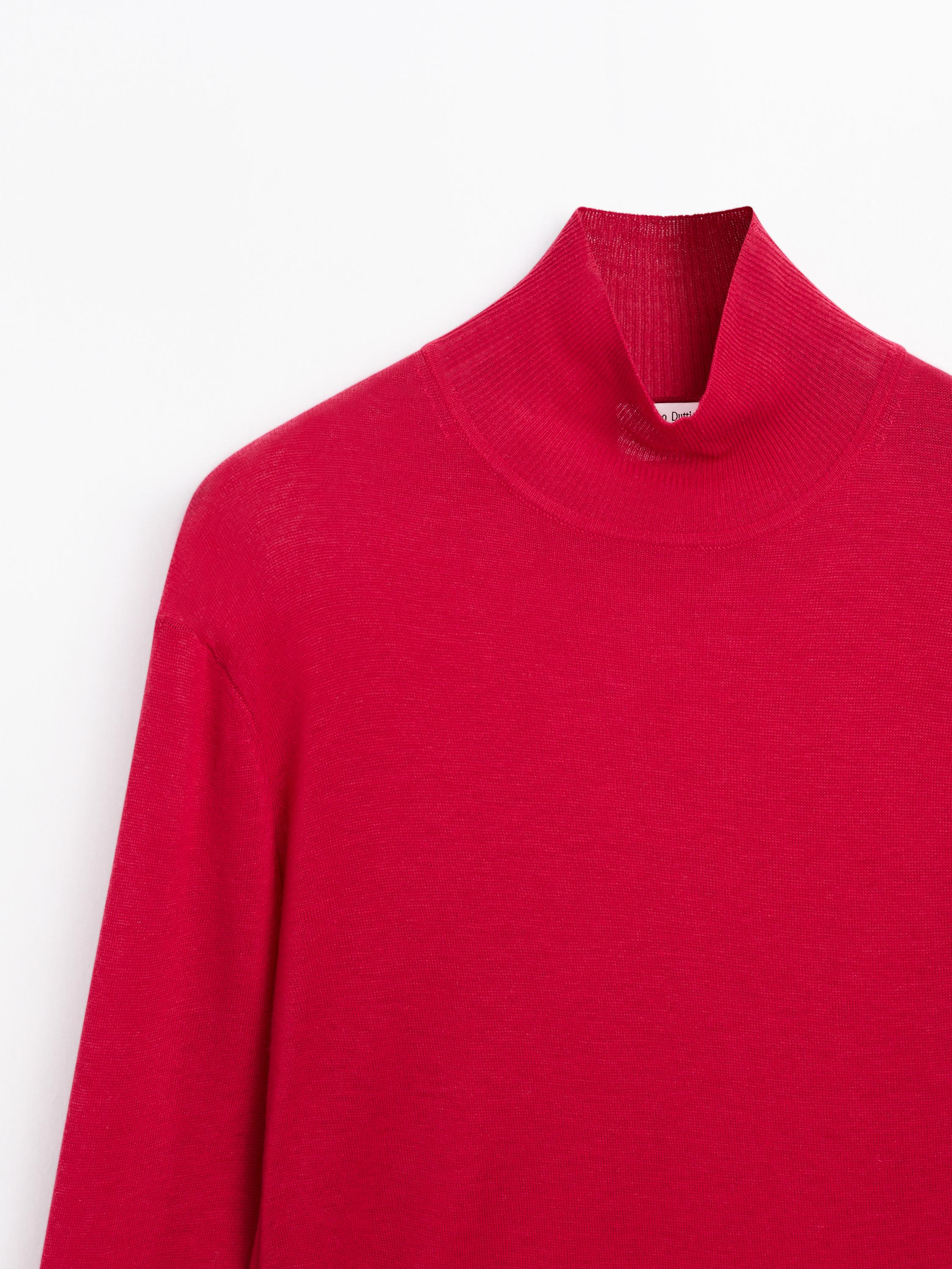 Knit 100% wool mock turtleneck sweater - STUDIO